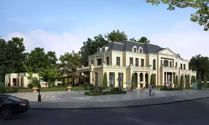 3Dmax fashion city commercial square building 05