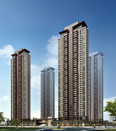 3Dmax fashion city commercial square building 18 3D model