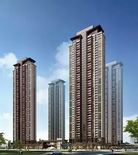 3Dmax fashion city commercial square building 18