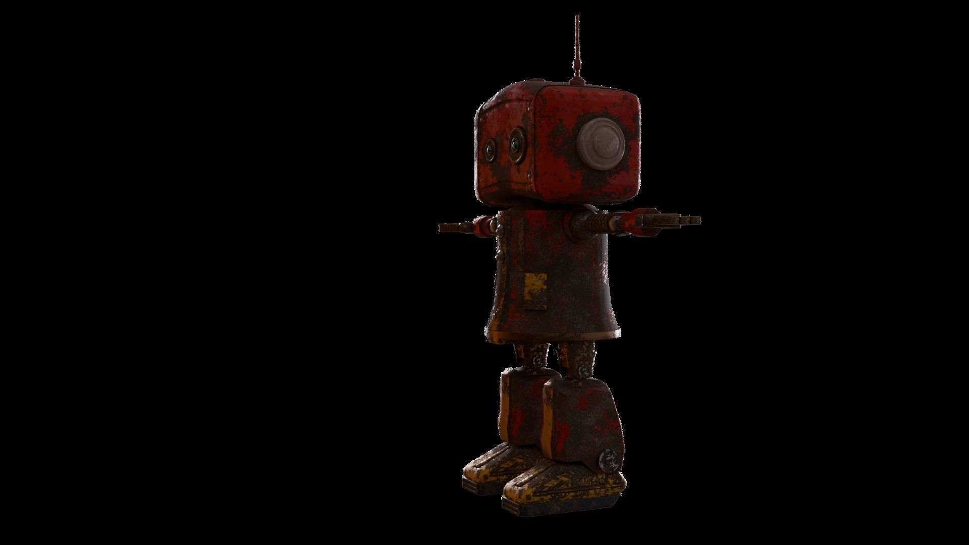 Rusted Robot 3D model_2