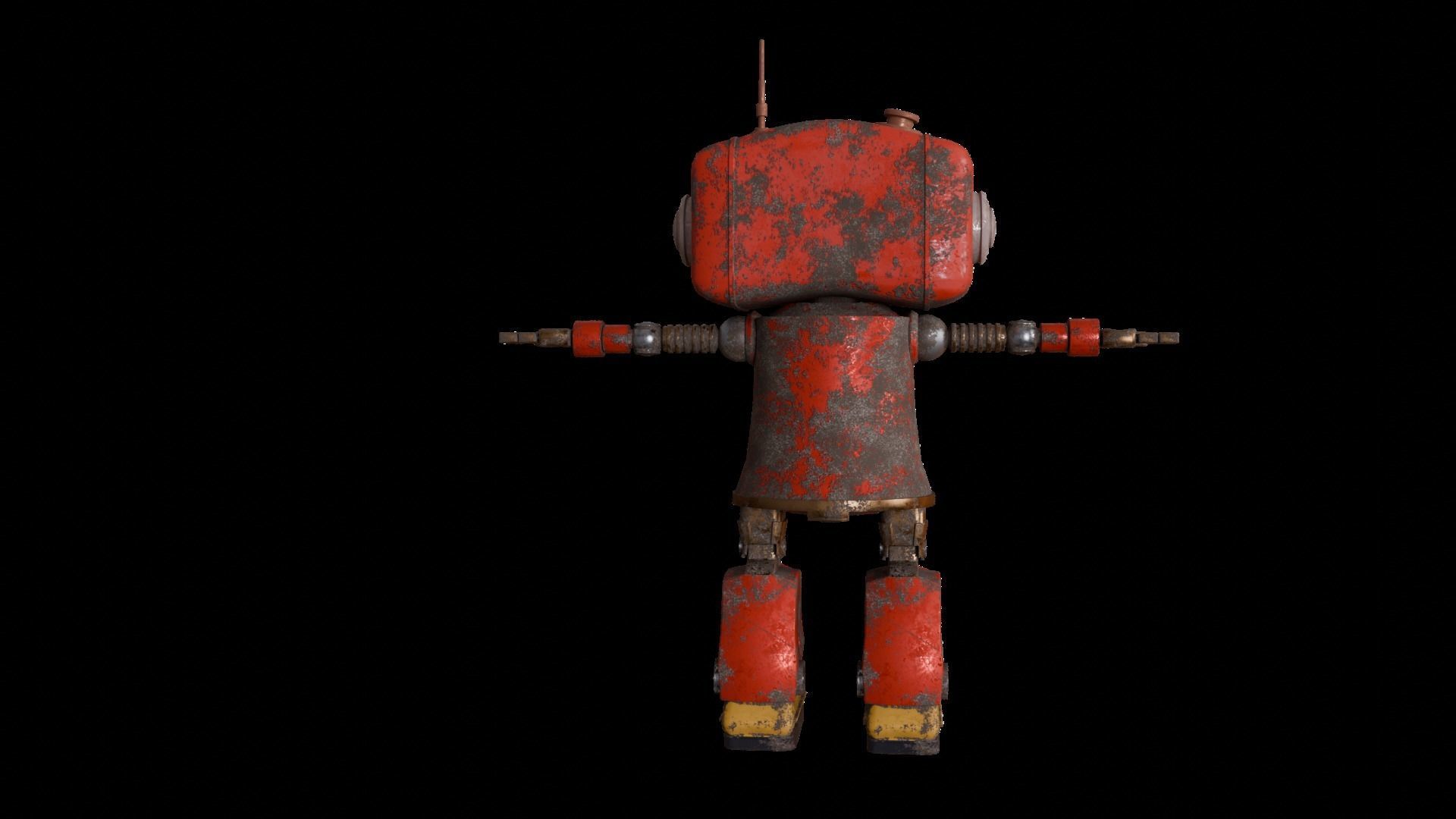 Rusted Robot 3D model_4