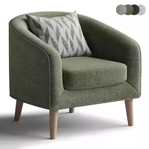 Dolores Upholstered Armchair Low-poly 3D model