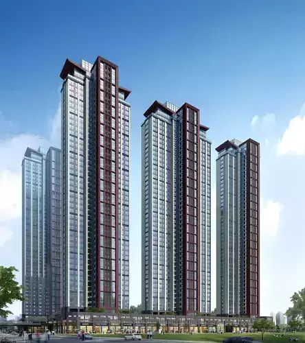 3Dmax fashion city commercial square building 21