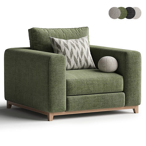 Rocella armchair Low-poly 3D model