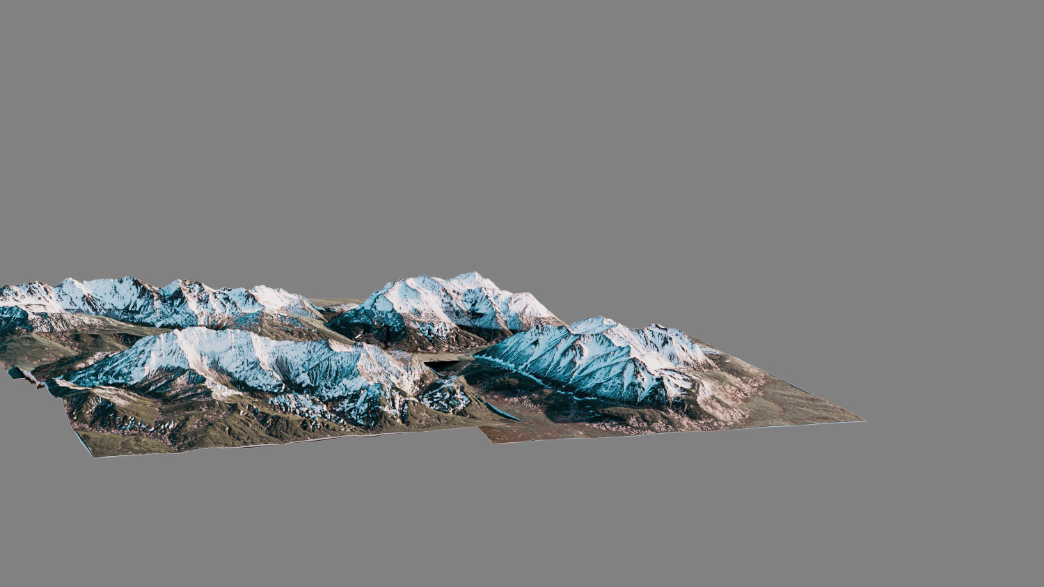 Realistic Snowy Mountains 3D model_2