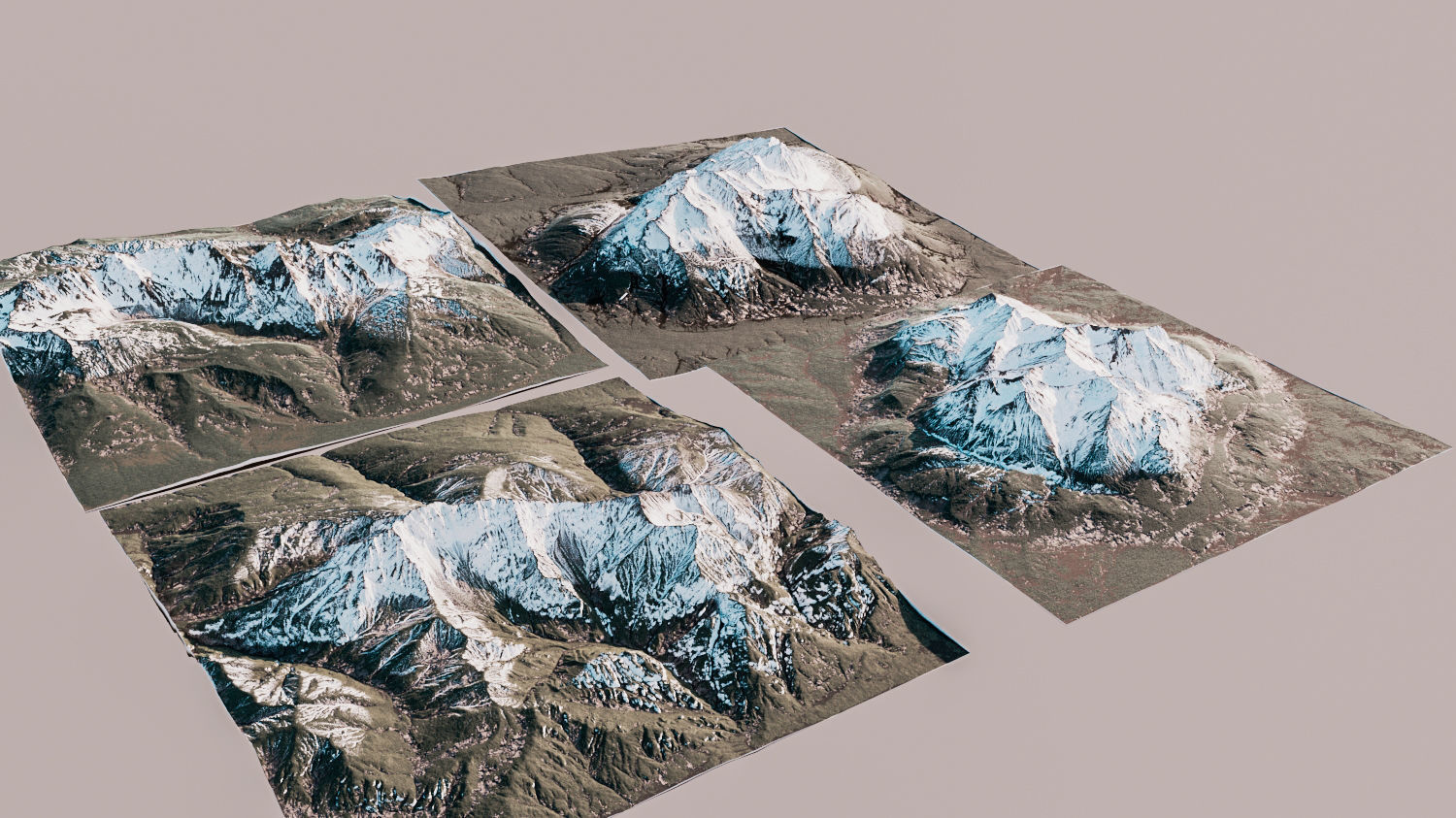 Realistic Snowy Mountains 3D model_1