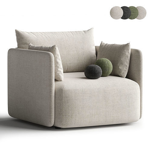 Offset 1 Seater Sofa Low-poly 3D model