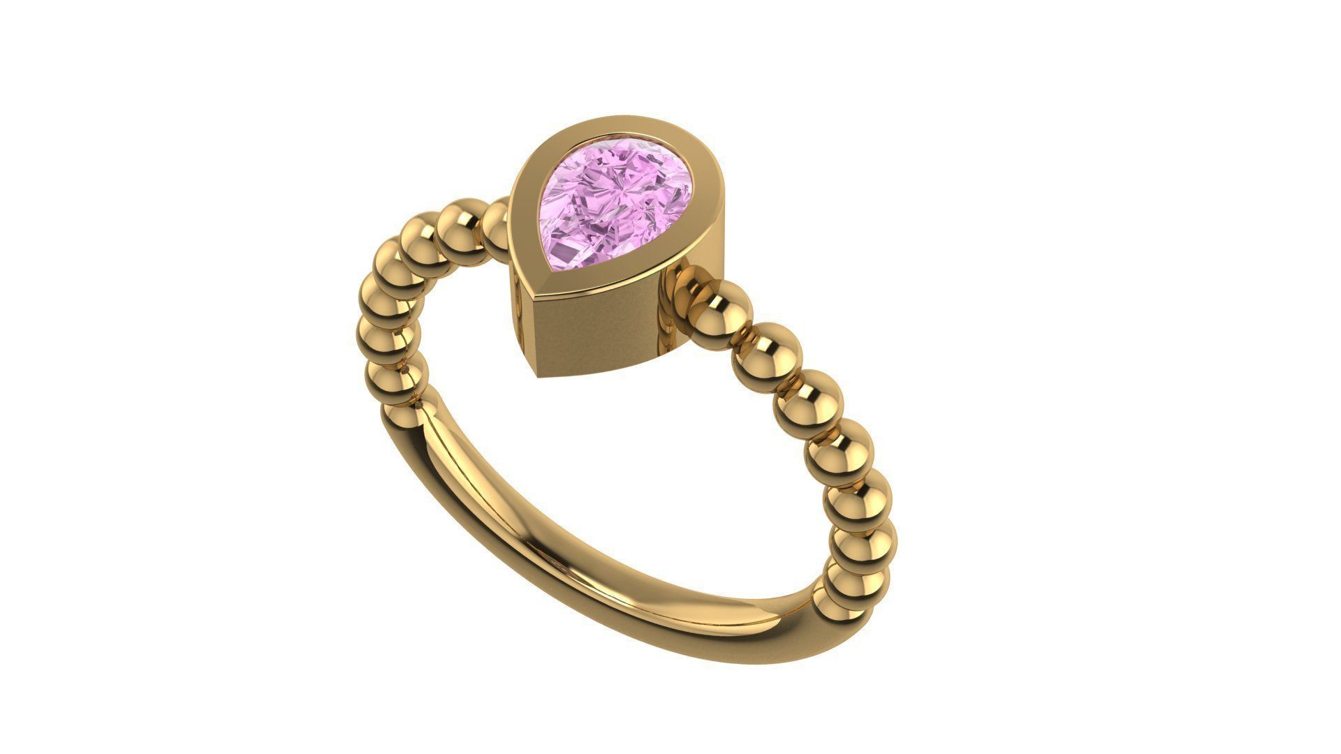 Spherical  Pear Ring  16 5mm 3D print model_1