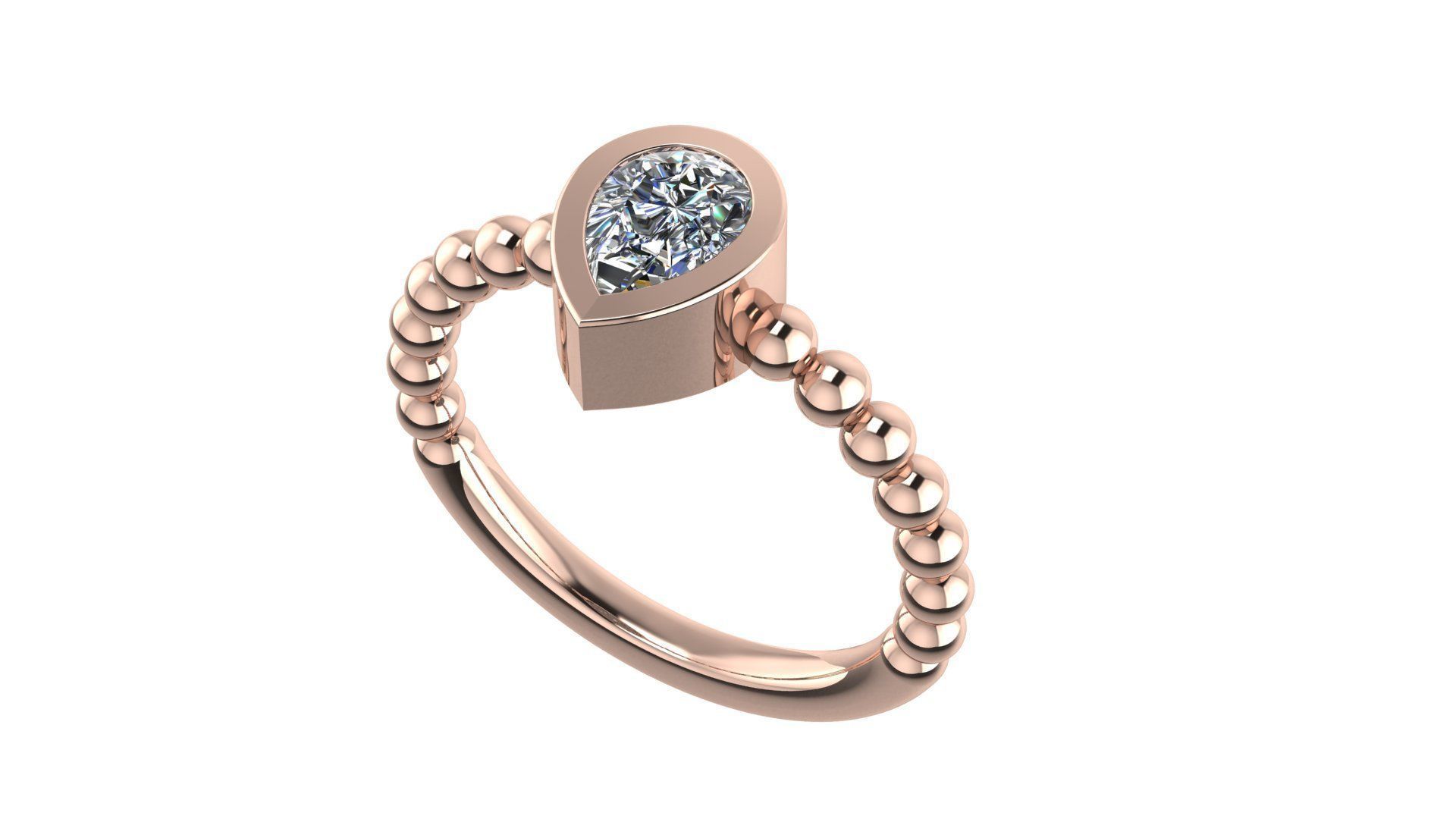 Spherical  Pear Ring  16 5mm 3D print model_2