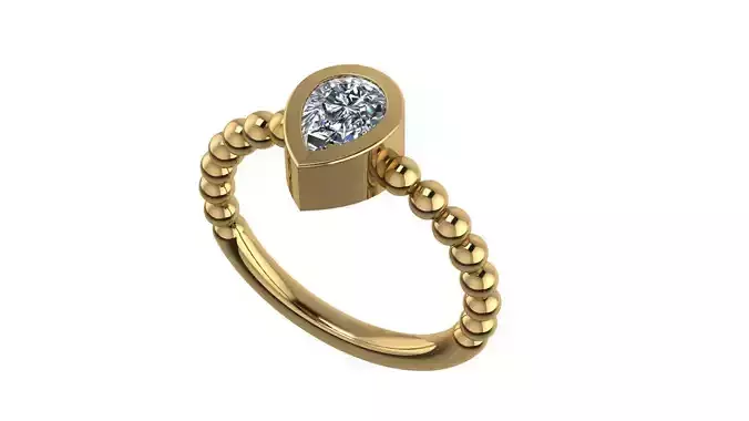 Spherical  Pear Ring  16 5mm