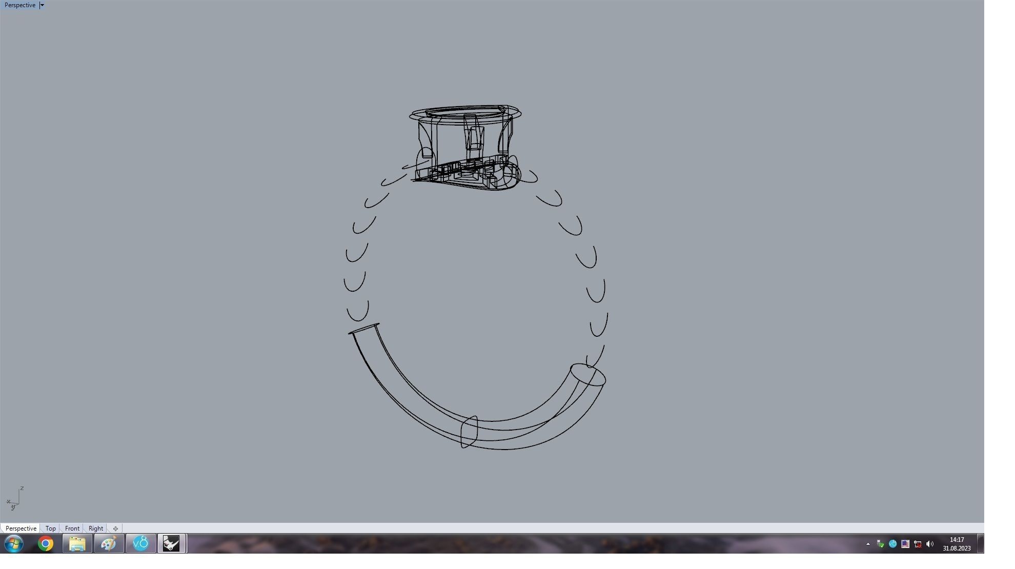 Spherical  Pear Ring  16 5mm 3D print model_6