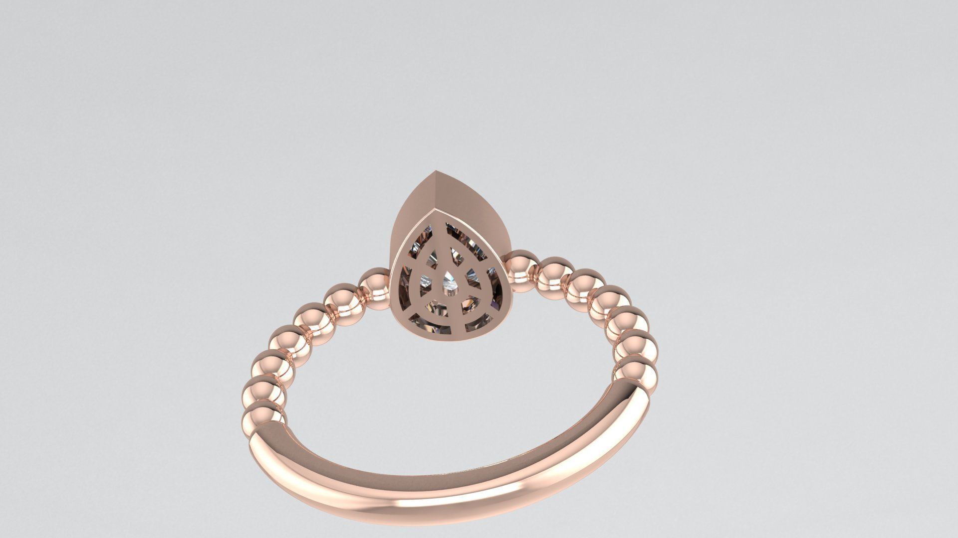 Spherical  Pear Ring  16 5mm 3D print model_3