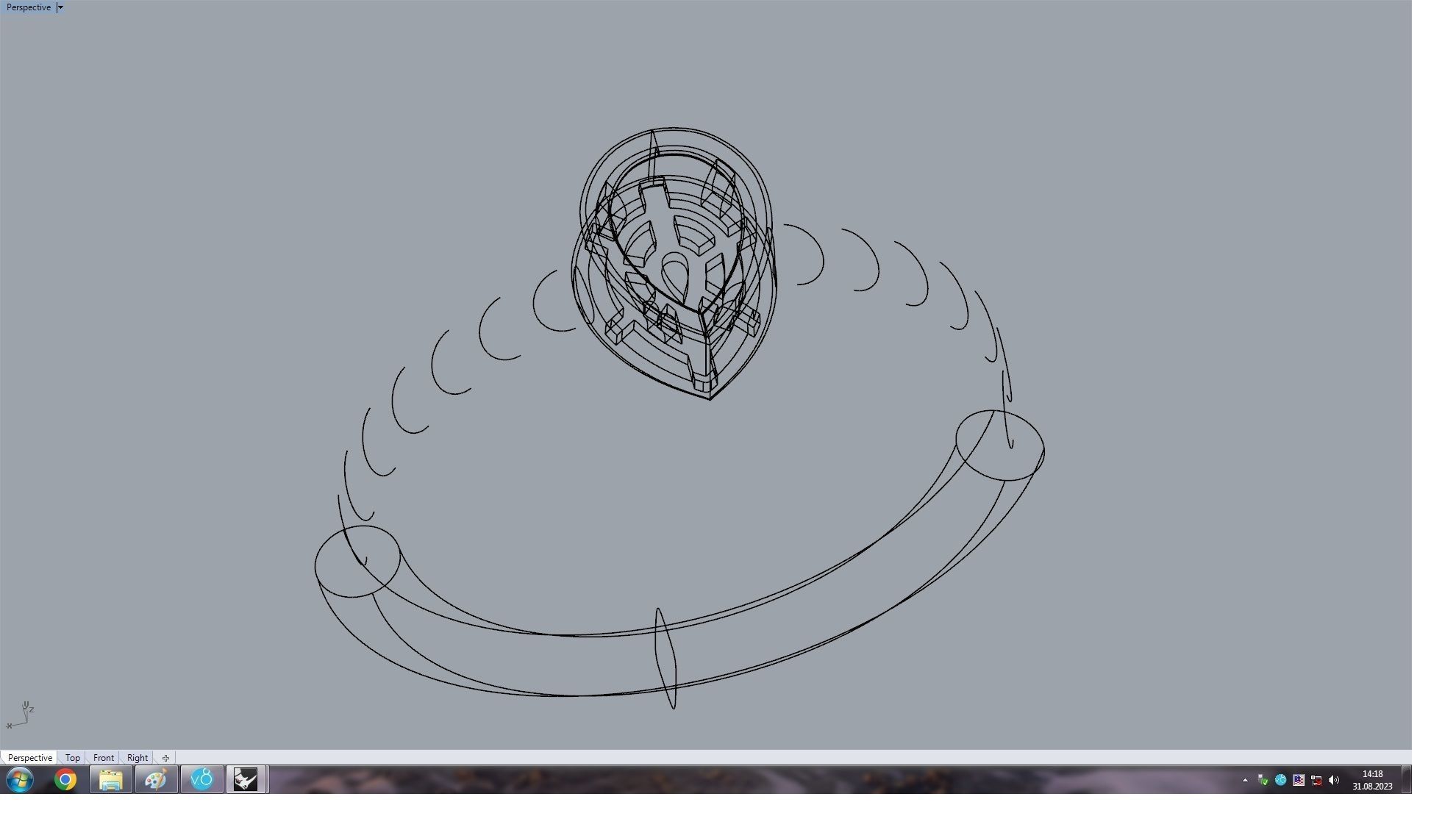 Spherical  Pear Ring  16 5mm 3D print model_5