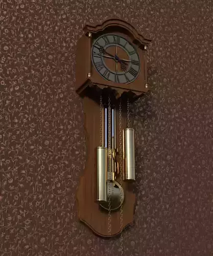 Antique wall clock 3D model