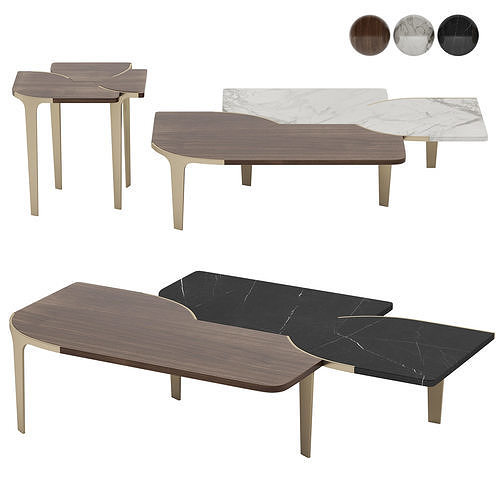 Turri SOUL Coffee Tables Low-poly 3D model