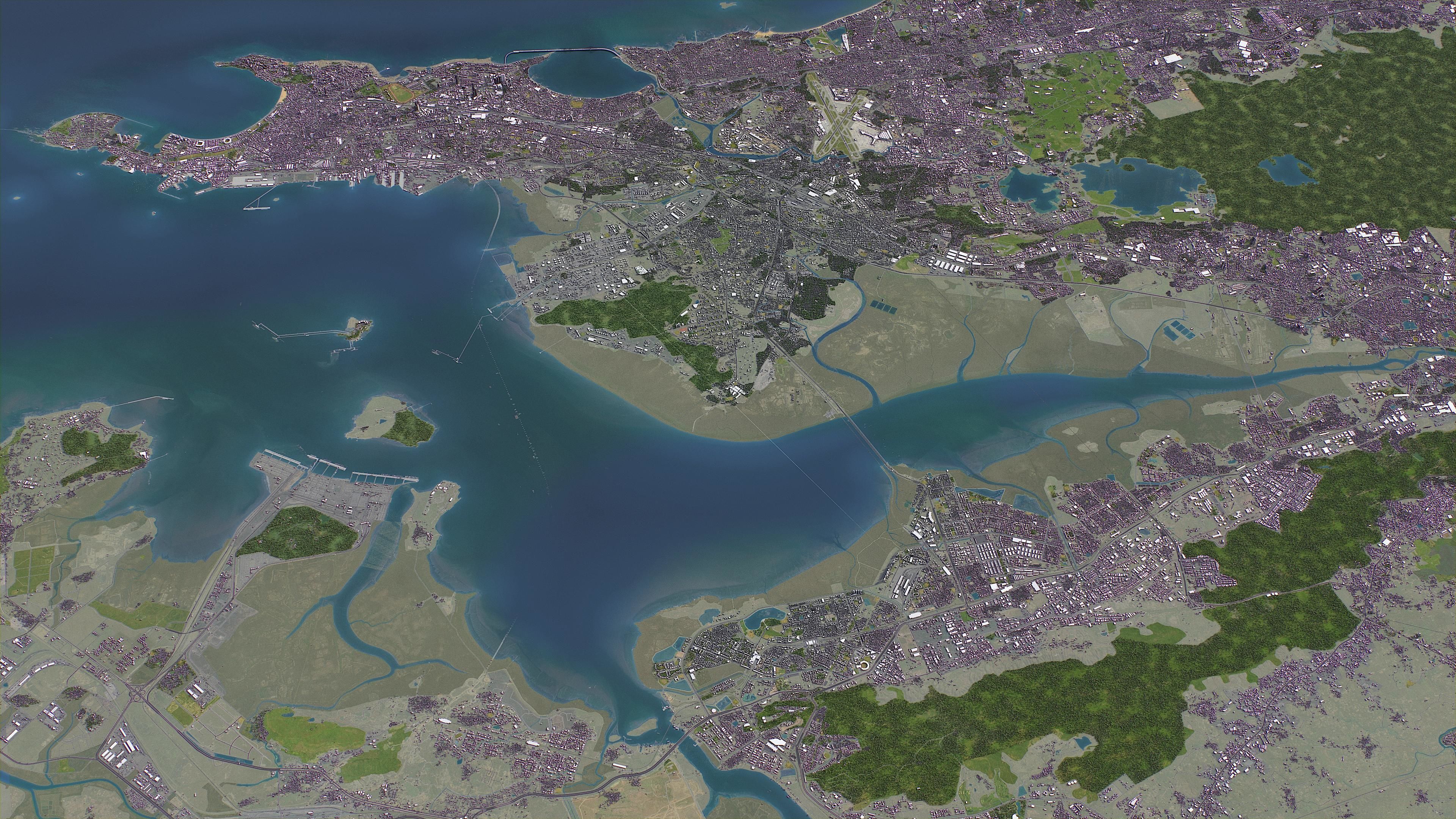 Full Scene - 50x40km Low-poly 3D model_4