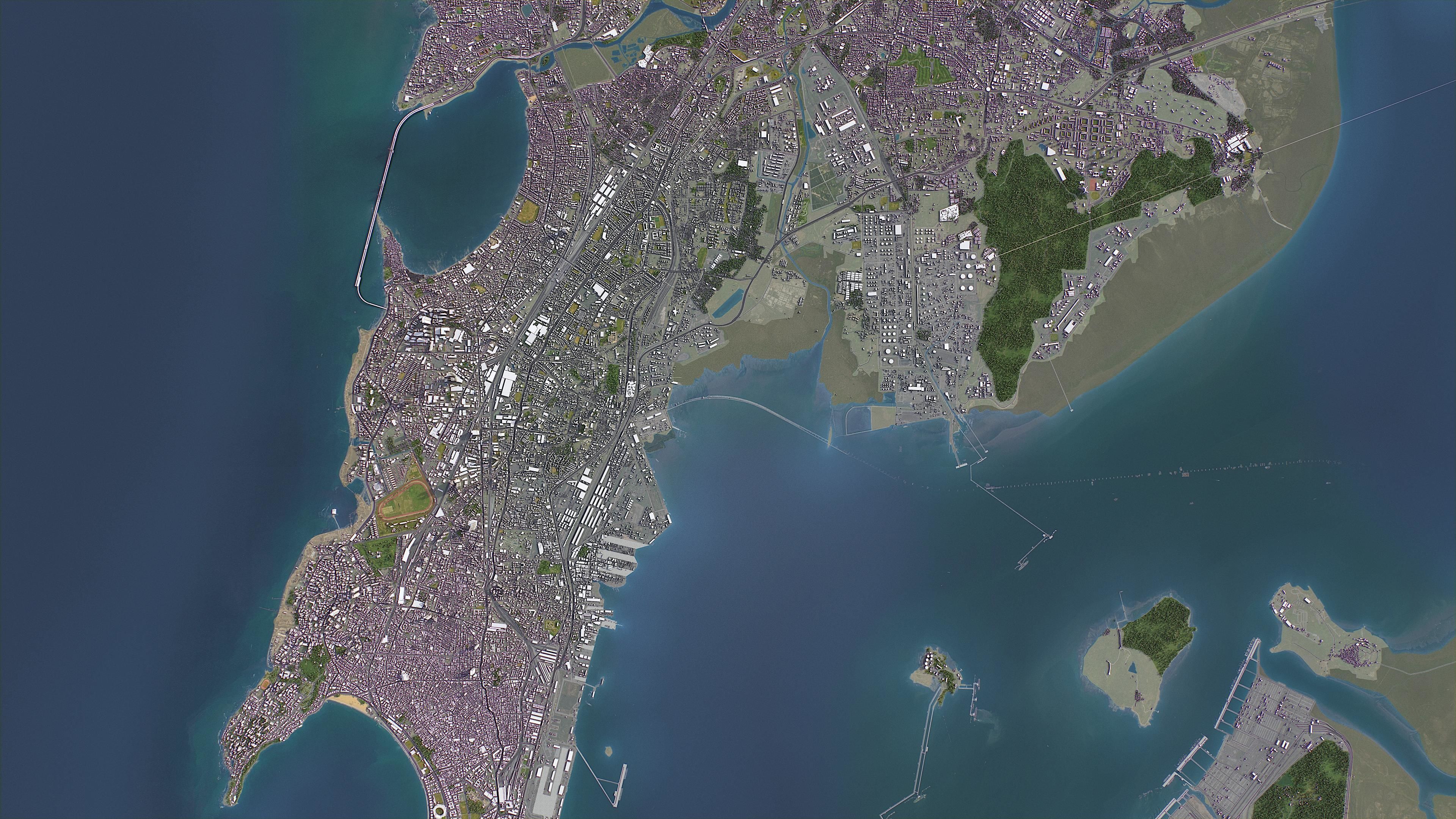 Full Scene - 50x40km Low-poly 3D model_6