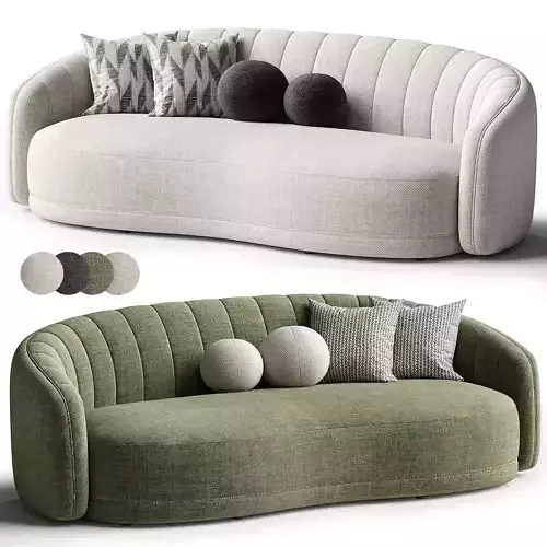 Linda Ivory Boucle Sofa Loveseat Low-poly 3D model