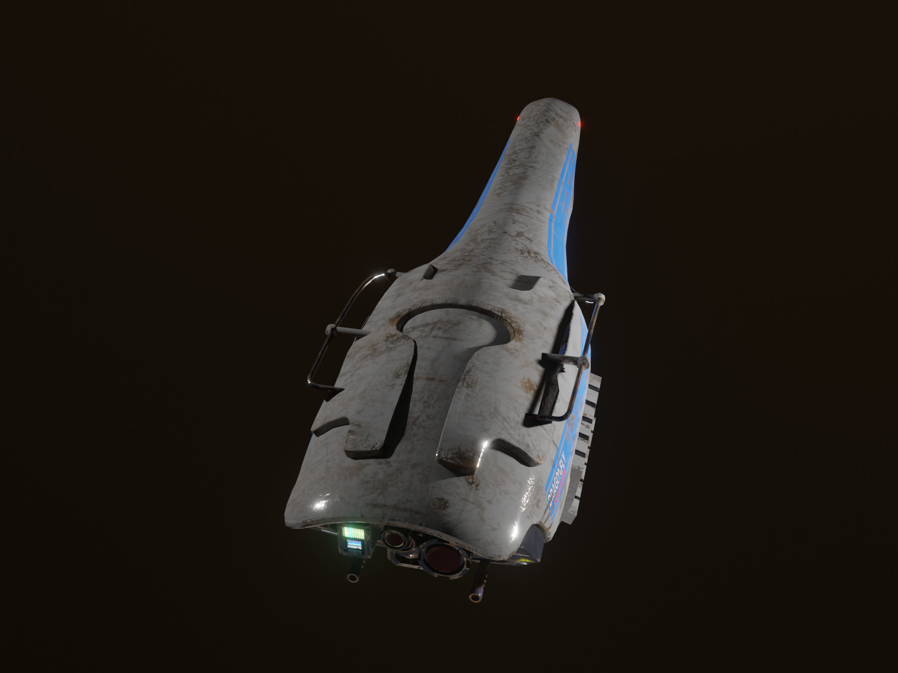 SciFi Drone Dragonfly Low-poly 3D model_3