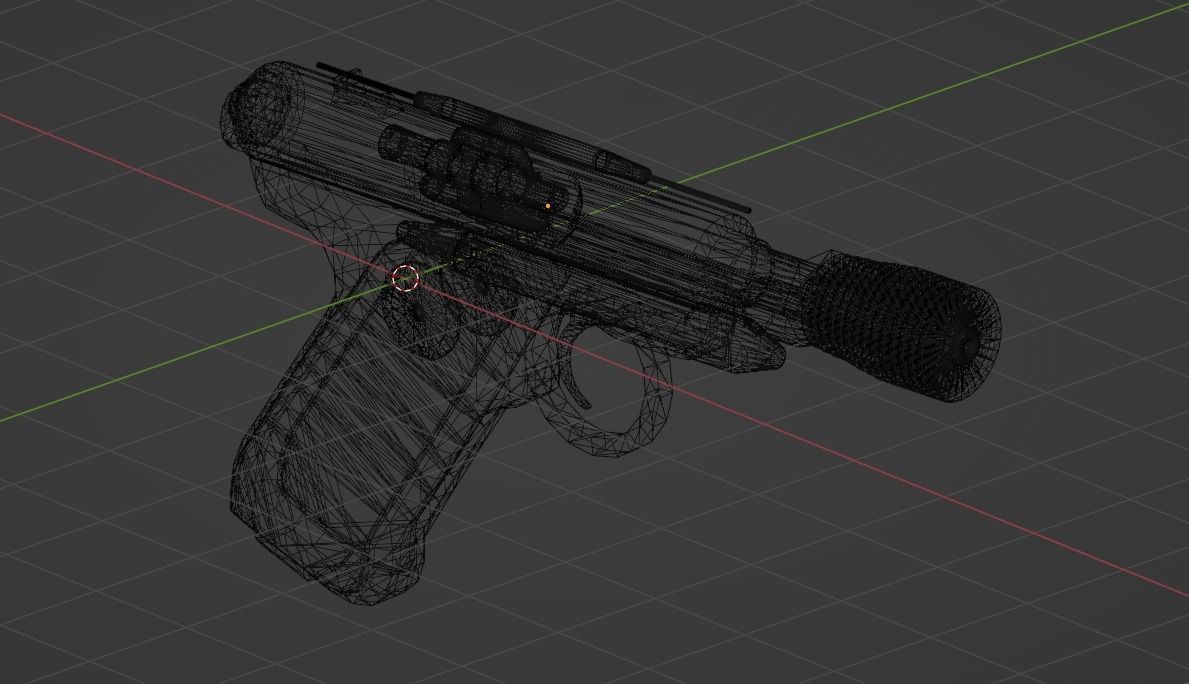StarWars DT-12 heavy blaster Low-poly 3D model_6