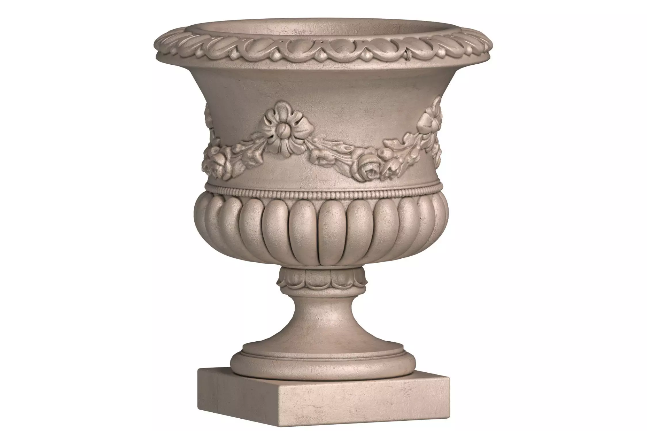 Classic vase for facade decoration Flowerpot  3D model_0