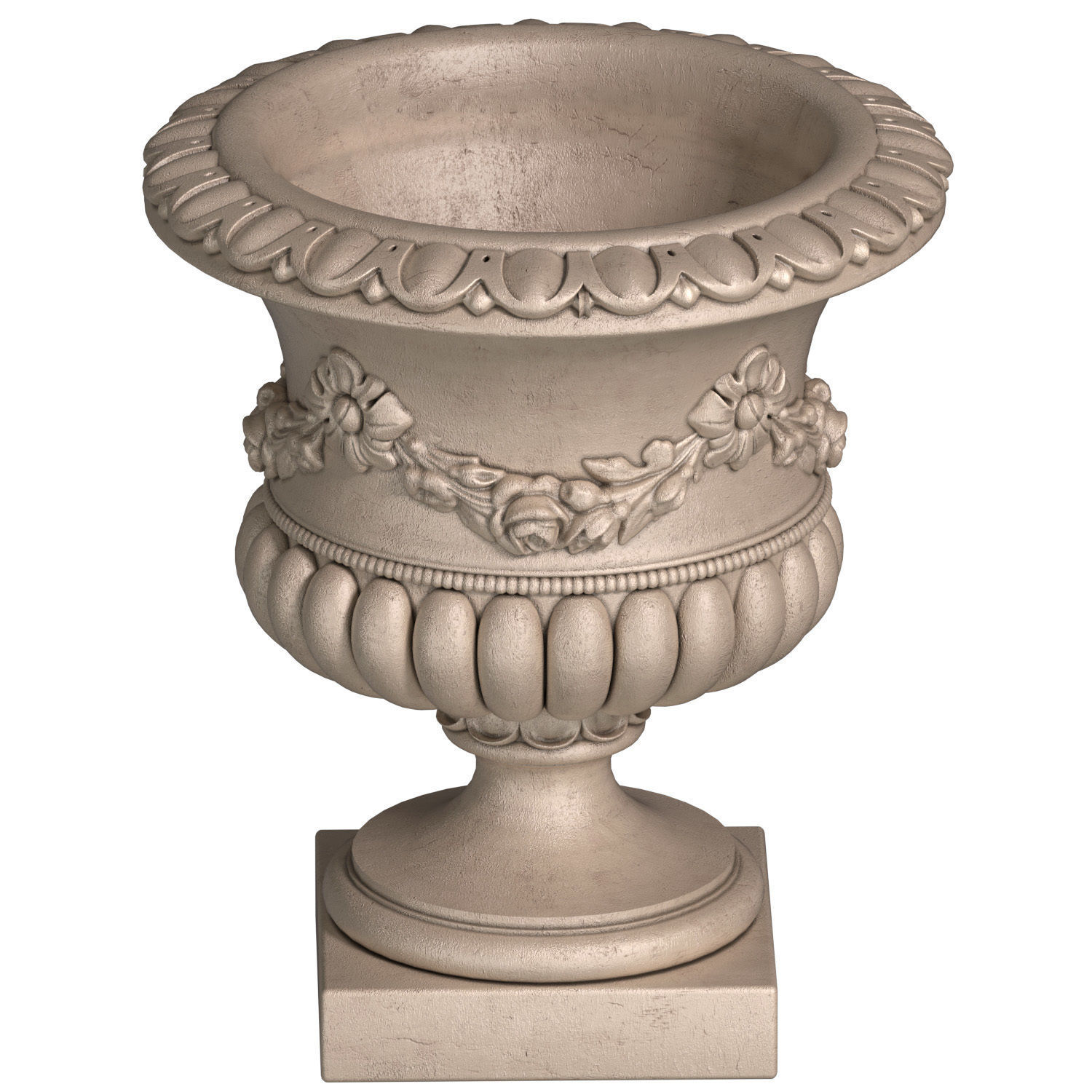 Classic vase for facade decoration Flowerpot  3D model_1