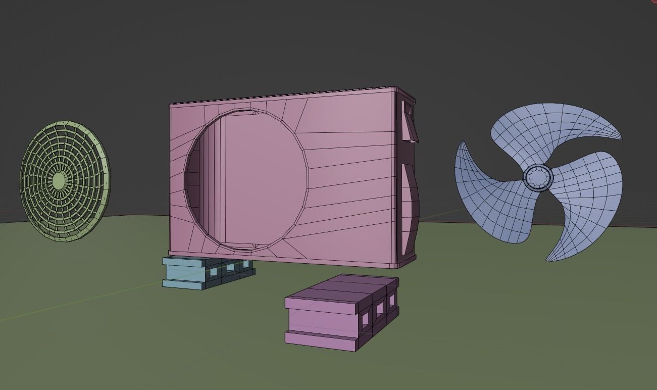 Air condensing unit with 2K texture Free low-poly 3D model_6