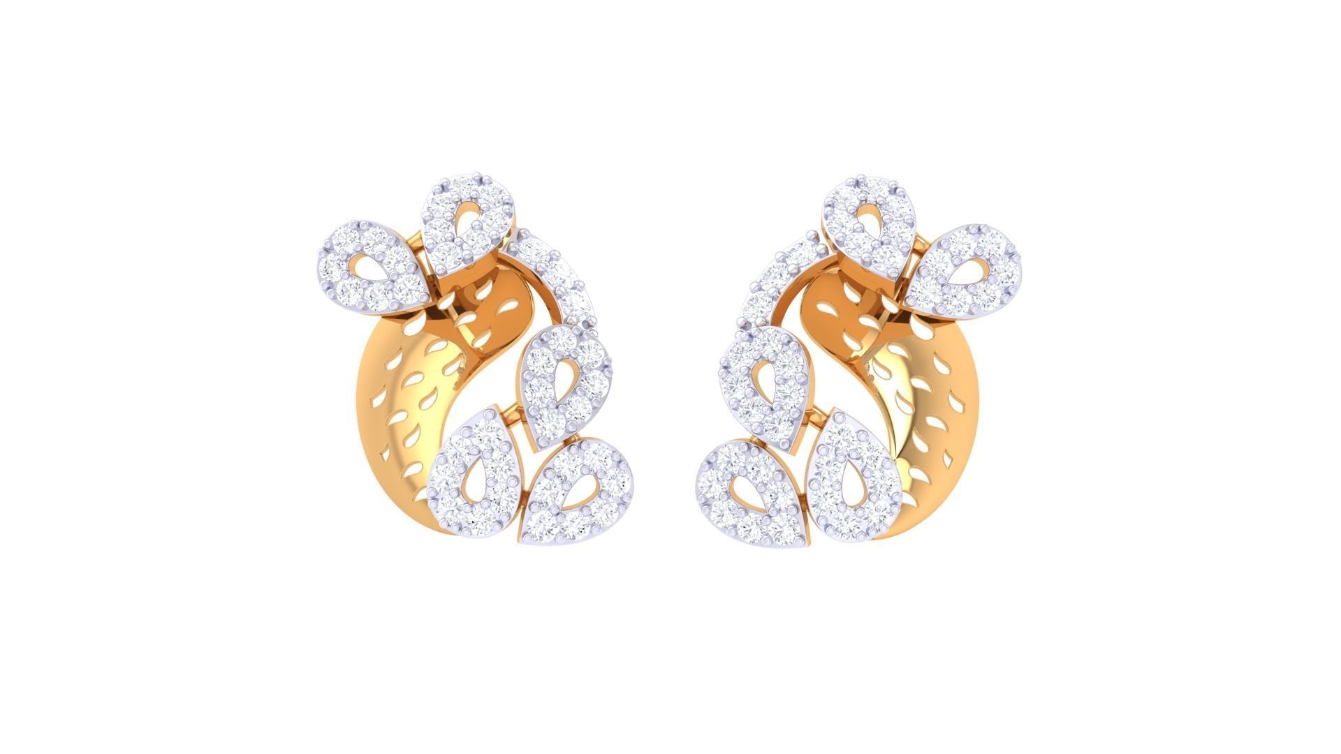 High Jewelry Earrings 3dm stl 3dm stl obj mtl 3mf details 3D print model_5