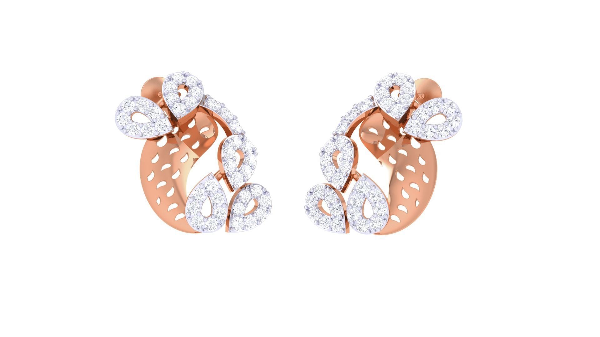 High Jewelry Earrings 3dm stl 3dm stl obj mtl 3mf details 3D print model_3