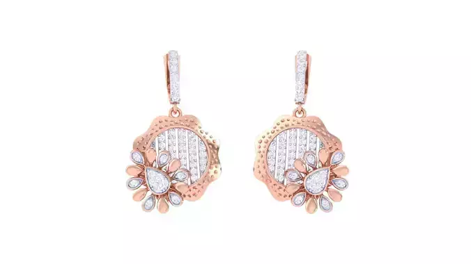 Flower High Jewelry Earrings 3dm stl 3dm stl obj mtl 3mf details