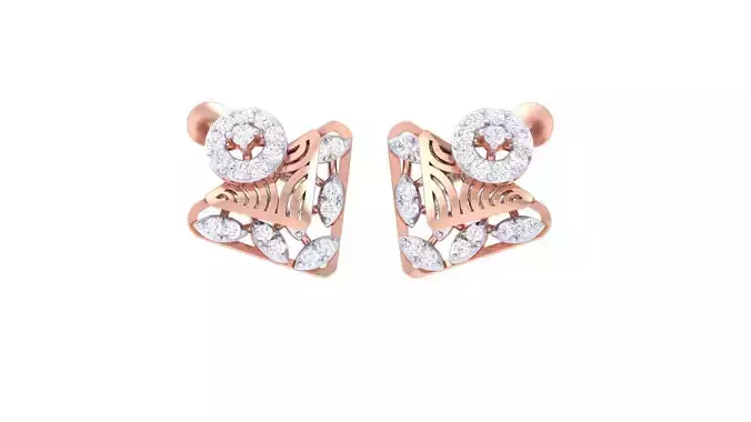 Triangular High Jewelry Earrings 3dm stl 3dm stl obj mtl 3mf