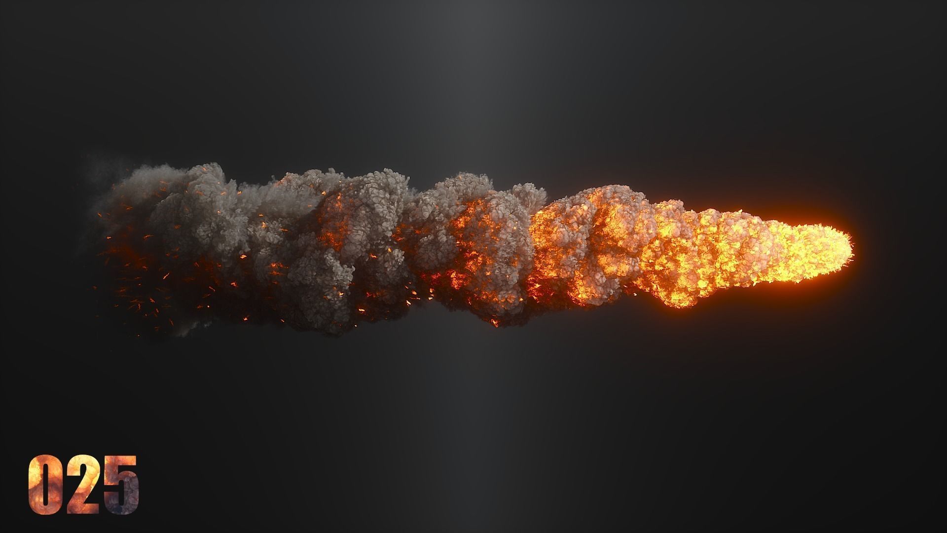 100 Model 3D Fire Smoke Explosions Clouds Collection 3D model_13