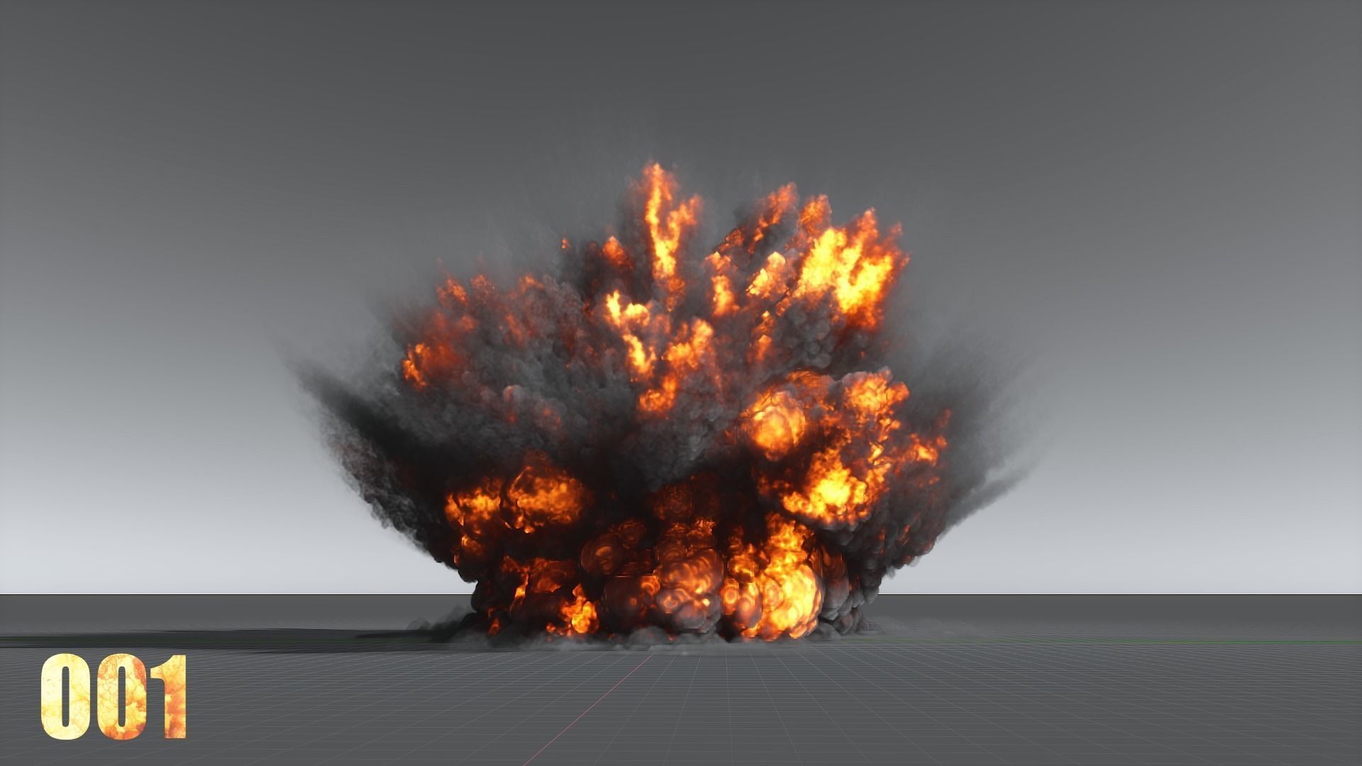 100 Model 3D Fire Smoke Explosions Clouds Collection 3D model_12