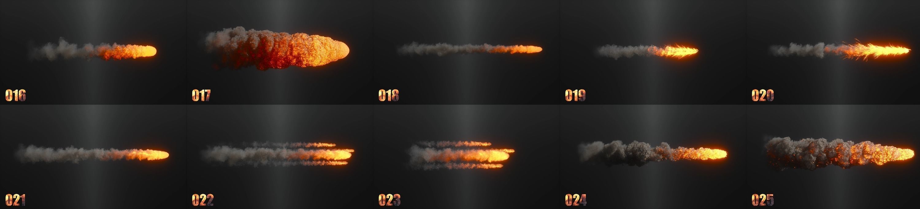 100 Model 3D Fire Smoke Explosions Clouds Collection 3D model_5