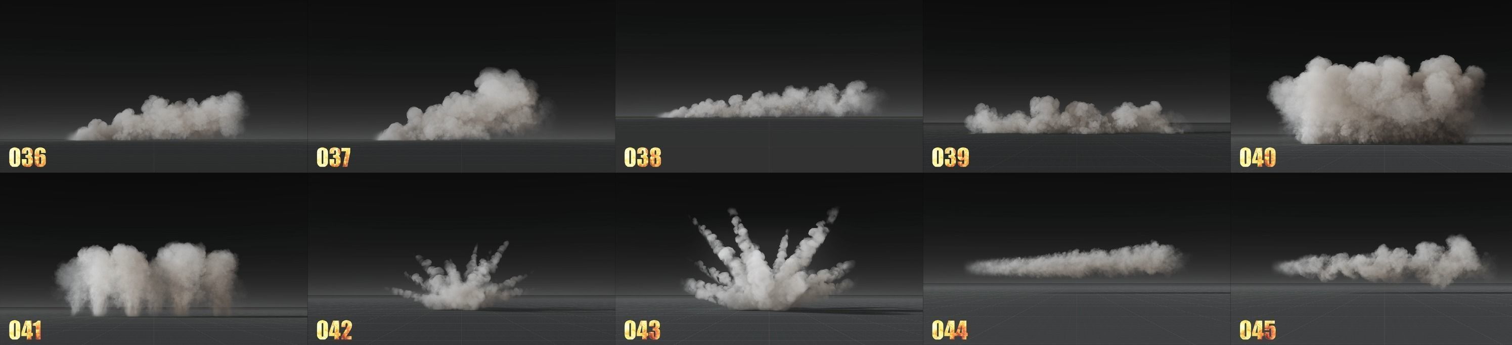 100 Model 3D Fire Smoke Explosions Clouds Collection 3D model_10