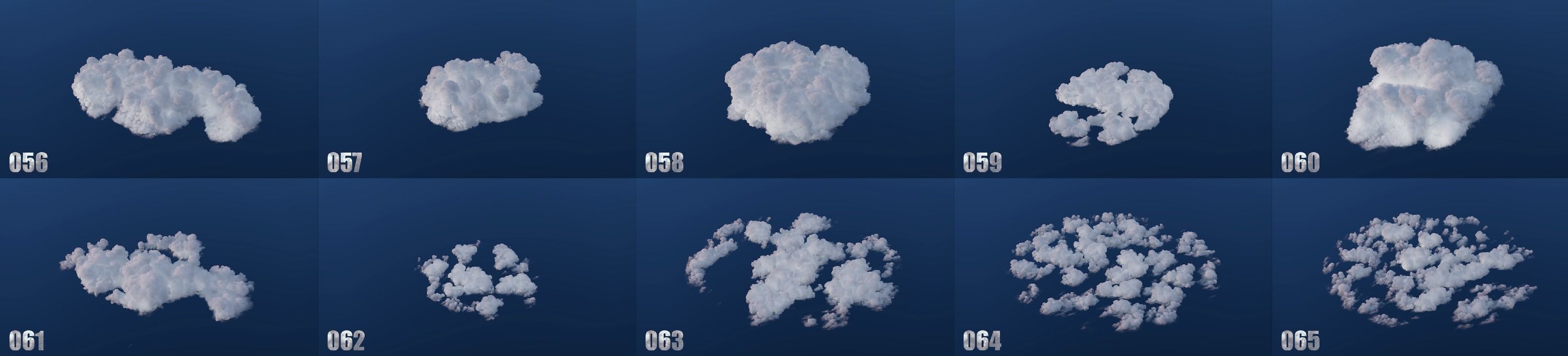 100 Model 3D Fire Smoke Explosions Clouds Collection 3D model_4