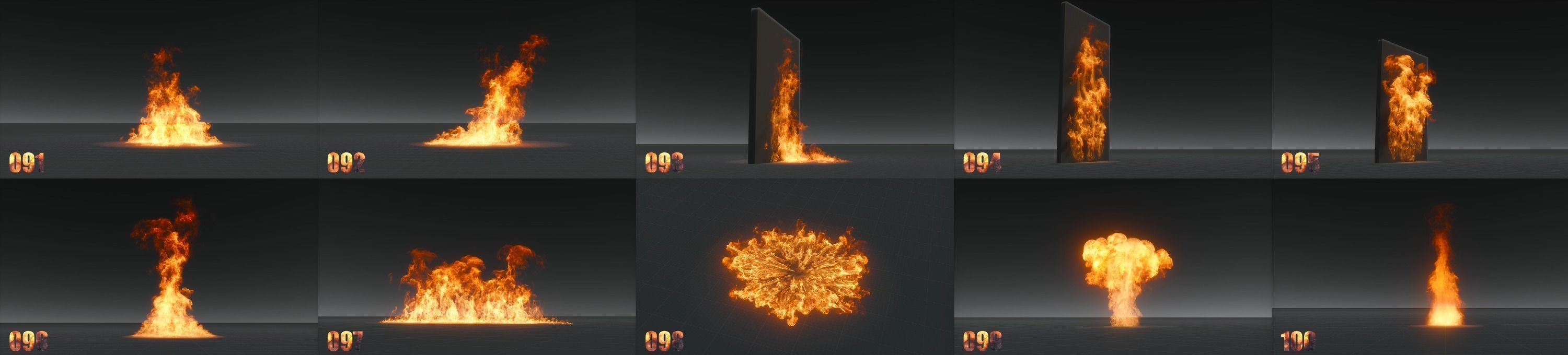 100 Model 3D Fire Smoke Explosions Clouds Collection 3D model_9