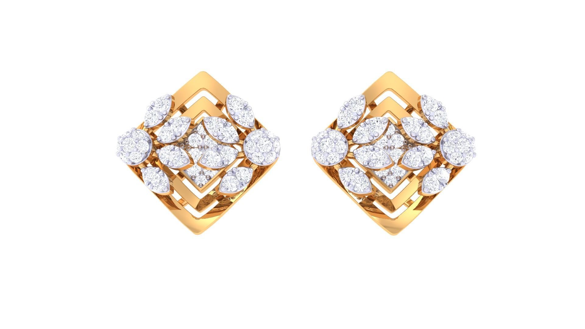 High Jewelry Earrings 3dm stl 3dm stl obj mtl 3mf details 3D print model_6