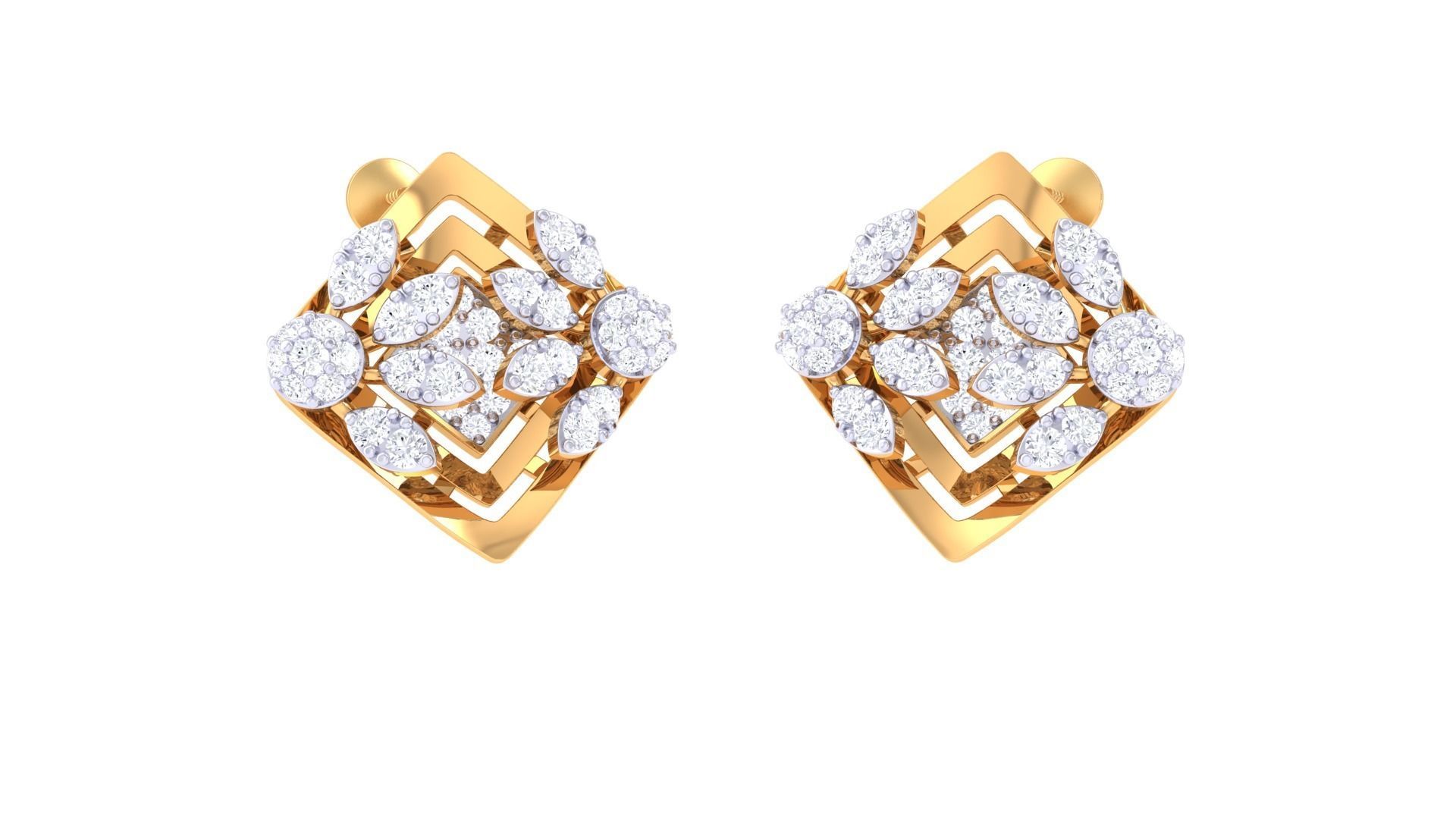 High Jewelry Earrings 3dm stl 3dm stl obj mtl 3mf details 3D print model_4