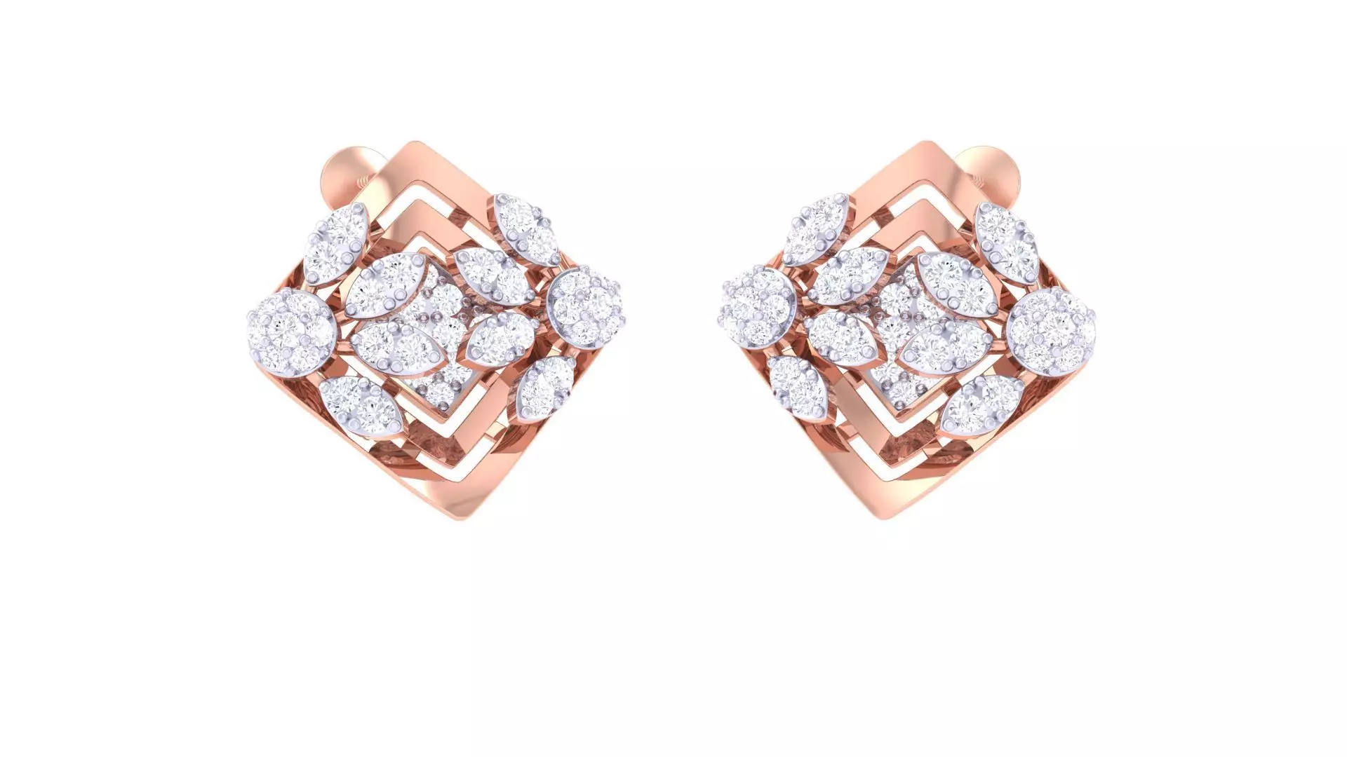 High Jewelry Earrings 3dm stl 3dm stl obj mtl 3mf details 3D print model_0