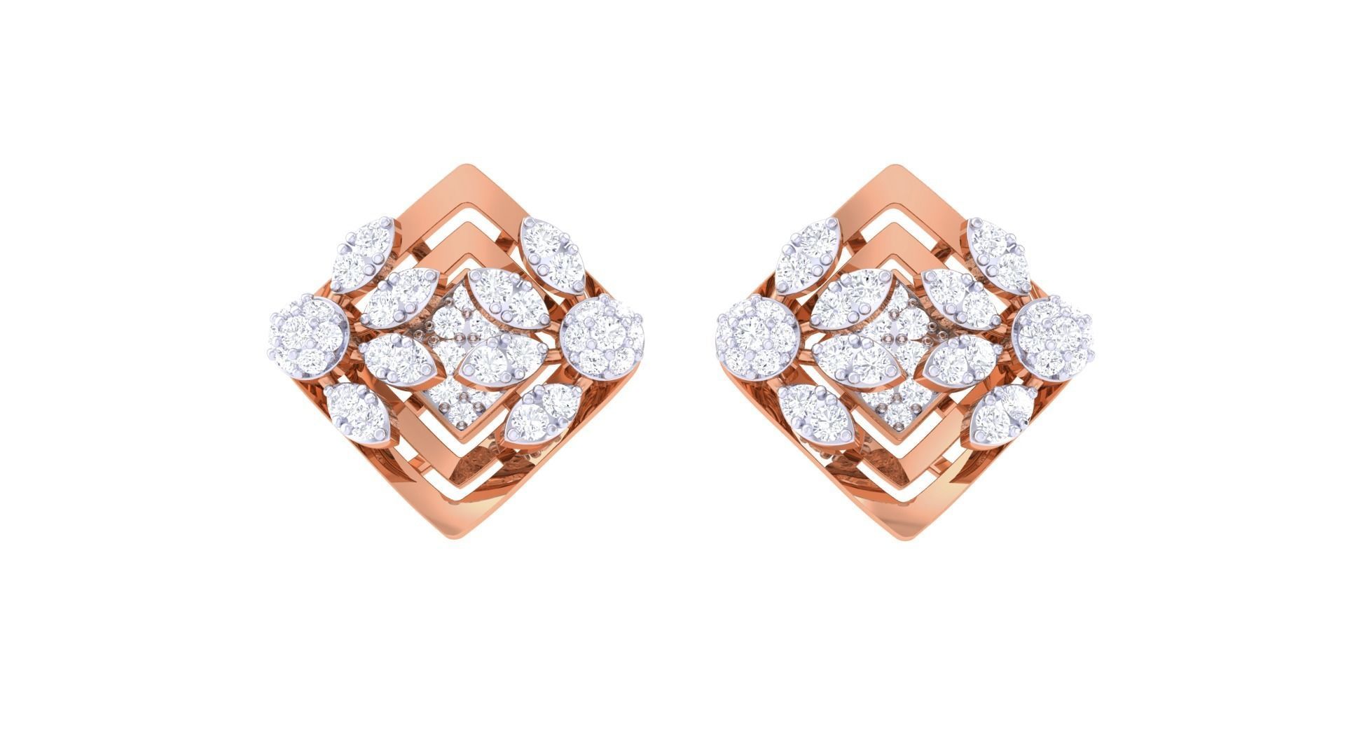 High Jewelry Earrings 3dm stl 3dm stl obj mtl 3mf details 3D print model_7