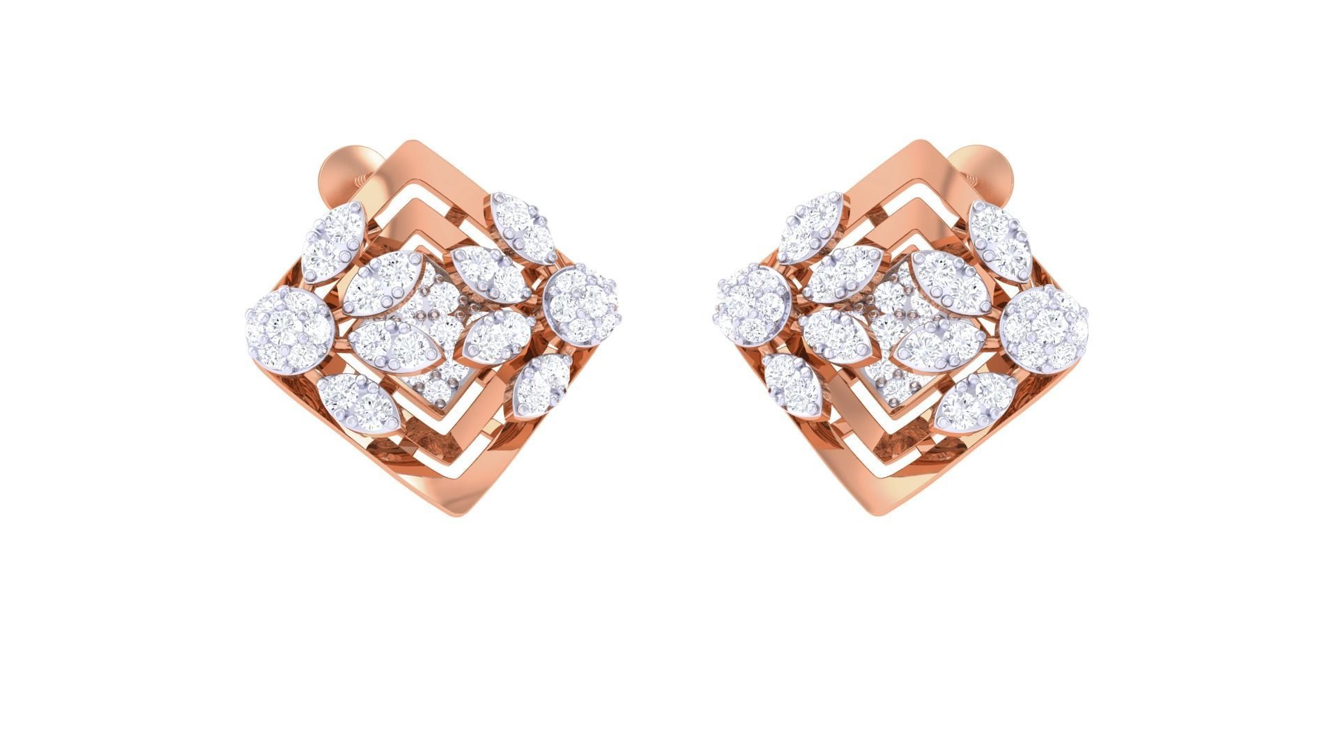 High Jewelry Earrings 3dm stl 3dm stl obj mtl 3mf details 3D print model_2