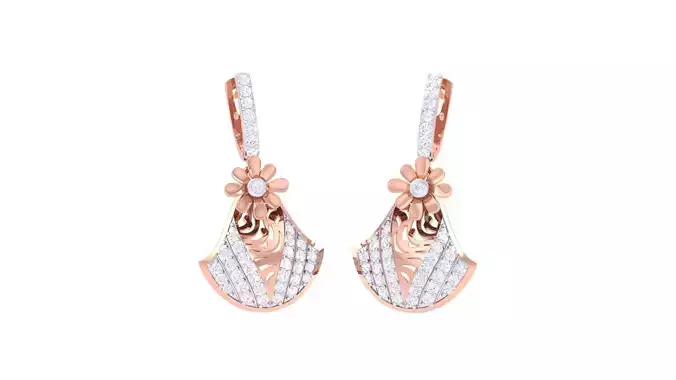 Flower High Jewelry Earrings 3dm stl 3dm stl obj mtl 3mf details