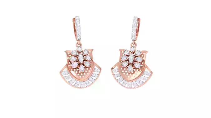 Flower High Jewelry Earrings 3dm stl 3dm stl obj mtl 3mf details