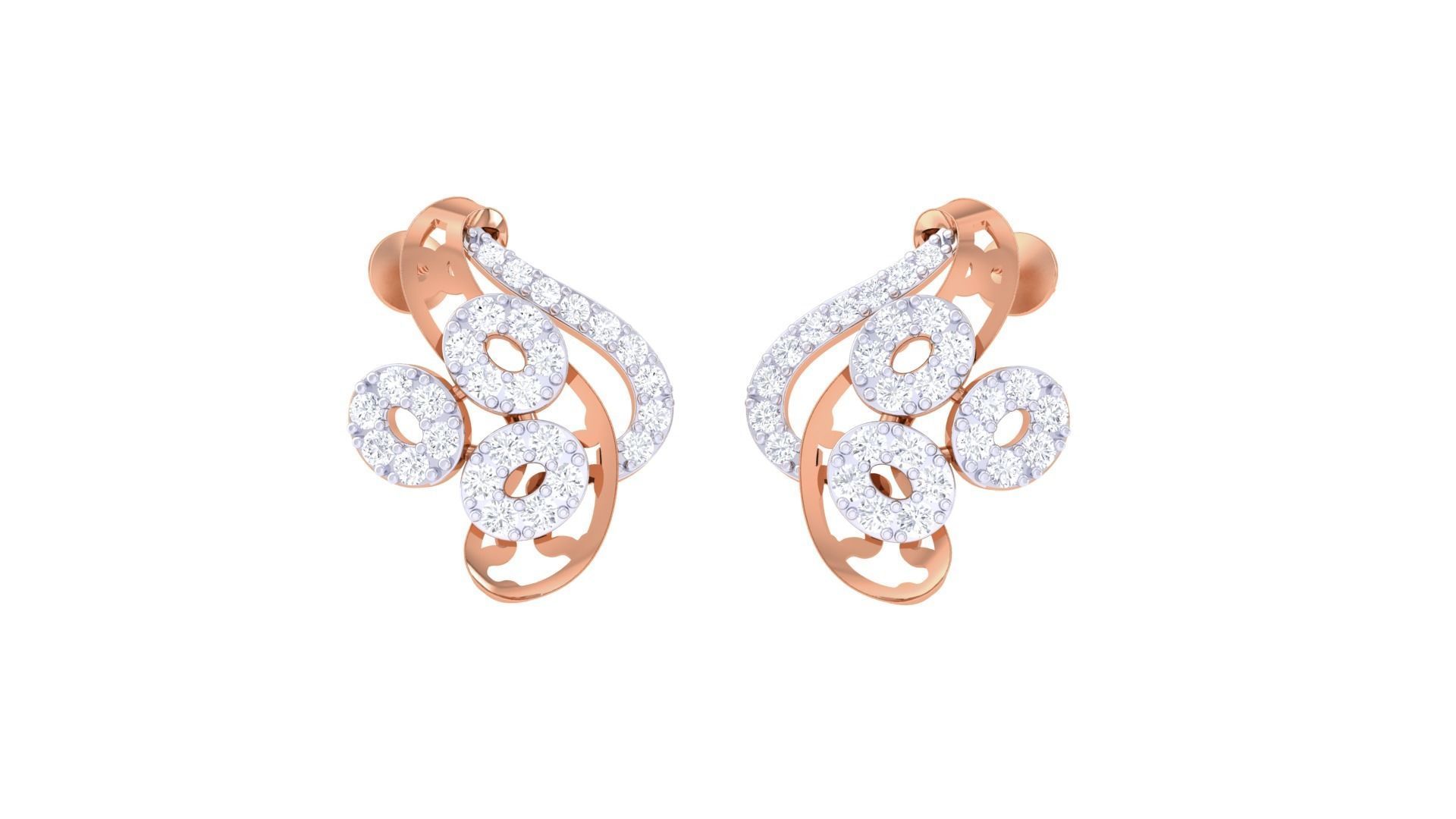 High Jewelry Earrings 3dm stl 3dm stl obj mtl 3mf details 3D print model_3