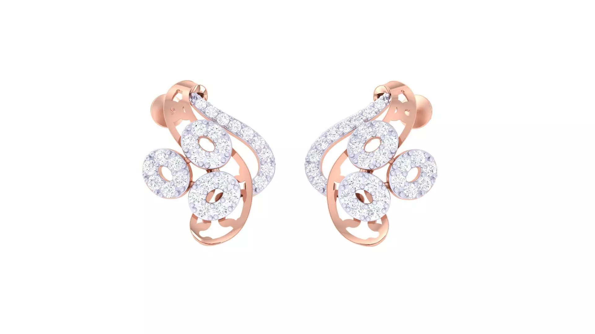 High Jewelry Earrings 3dm stl 3dm stl obj mtl 3mf details 3D print model_0