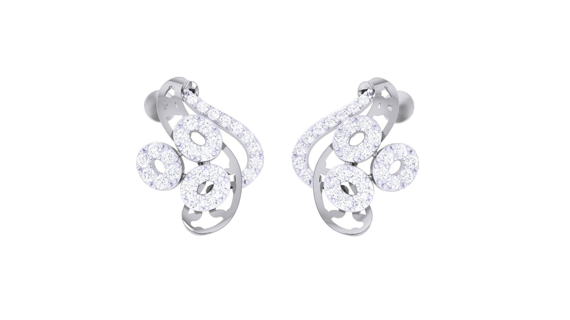 High Jewelry Earrings 3dm stl 3dm stl obj mtl 3mf details 3D print model_4