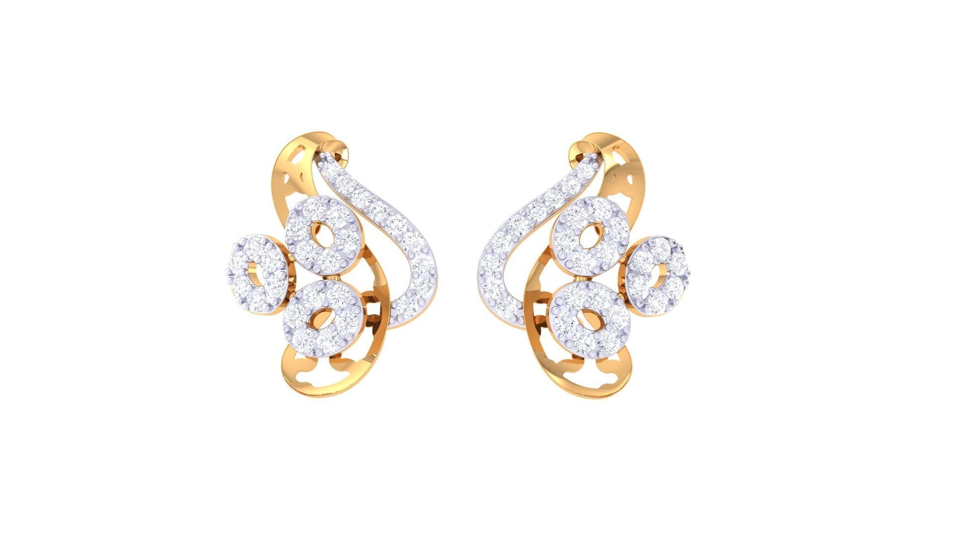 High Jewelry Earrings 3dm stl 3dm stl obj mtl 3mf details 3D print model_6