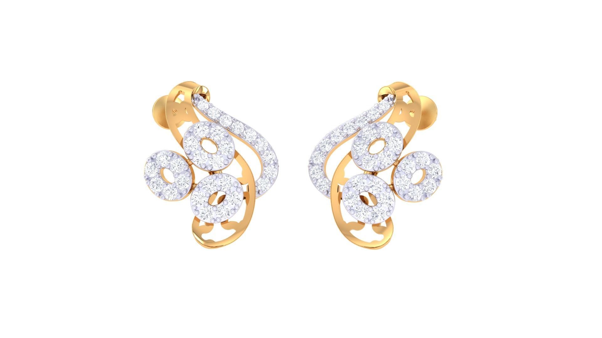 High Jewelry Earrings 3dm stl 3dm stl obj mtl 3mf details 3D print model_2