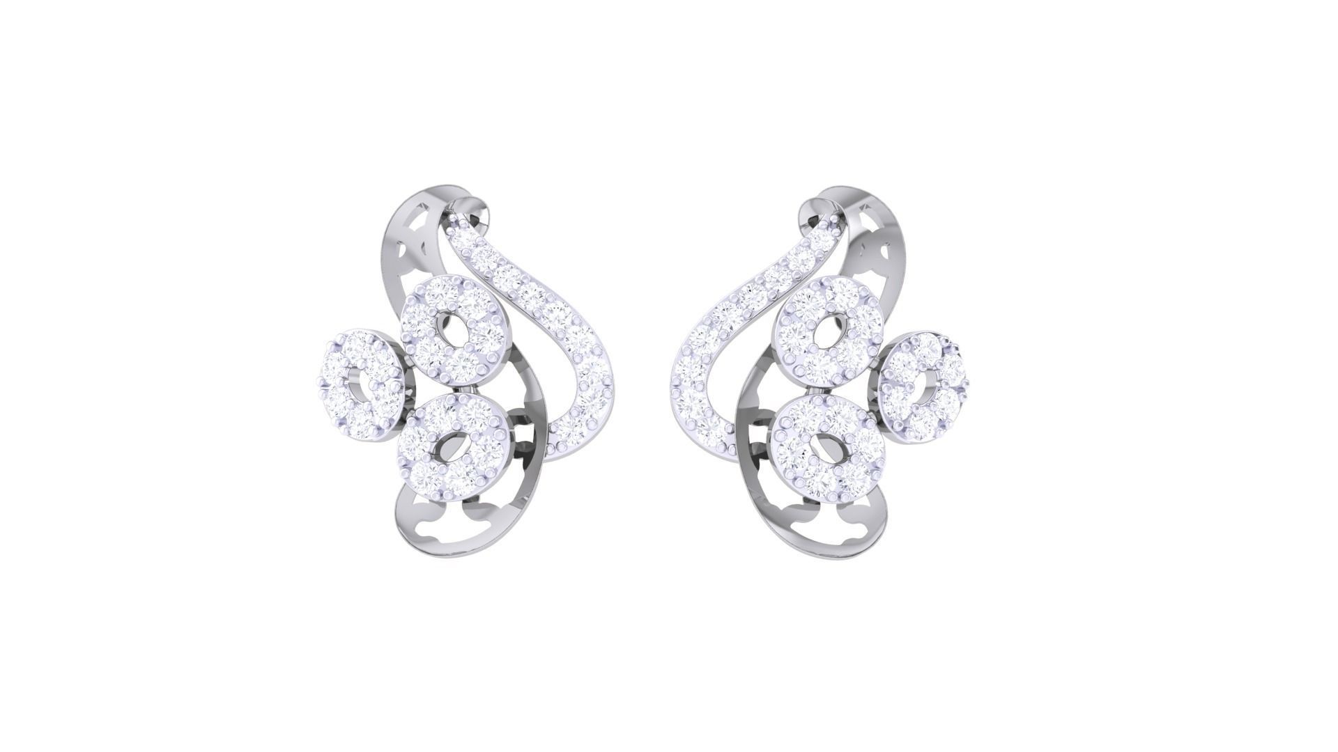 High Jewelry Earrings 3dm stl 3dm stl obj mtl 3mf details 3D print model_7